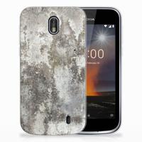 Nokia 1 | TPU | Siliconen hoesje | Beton Print - thumbnail