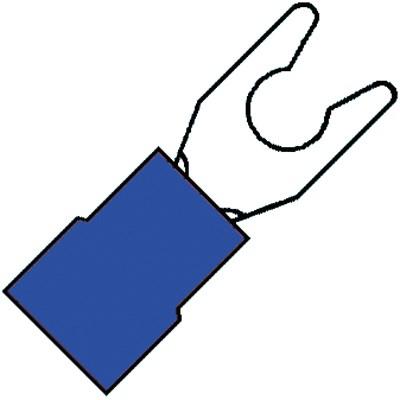 Geïsoleerde Klemvorkkabelschoen M5 voor draad 1,5-2,5 mm2 100 stuks klemko 100712