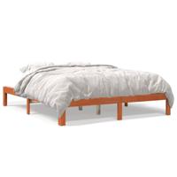 Bedframe zonder matras massief grenenhout wasbruin 180x200 cm - thumbnail