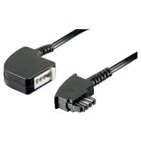 Goobay 50242 TAE-F verlenging 4-polig, TAE-F-stekker voor TAE-F-aansluiting, 3 m ronde kabel; zwart - thumbnail