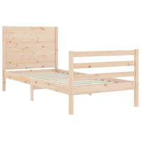 Bedframe met hoofdbord massief hout - thumbnail