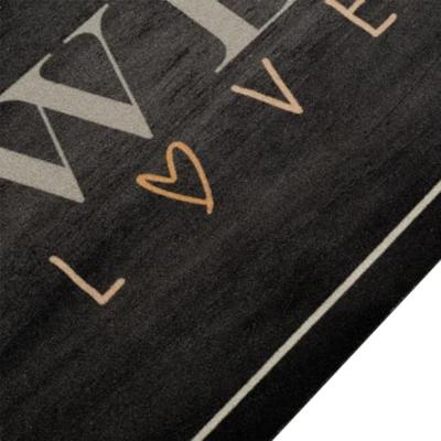 Keukenmat wasbaar koffietekst 60x180 cm fluweel