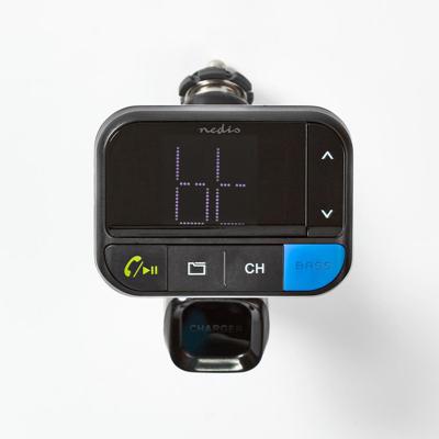 FM-Audiotransmitter voor Auto | Zwanenhals | Handsfree bellen | 1.5 " | LED-Scherm | Bluetooth® | 5.0 V DC / 1.0 A / 5.0 V DC / 2.4 A | Bass boost | Google Assistant / Siri | Zwart - thumbnail