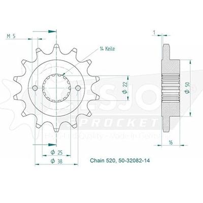 ESJOT Sprocket 520 14z standard