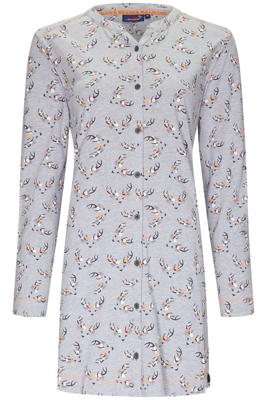 Grijs doorknoop nachthemd herten Quinty Grijs doorknoop nachthemd herten Quinty