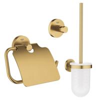 GROHE Essentials Toilet accessoireset 3-delig met toiletborstelhouder, handdoekhaak en toiletrolhouder met klep Brushed cool sunrise sw99005/sw99021/sw99045/ - thumbnail