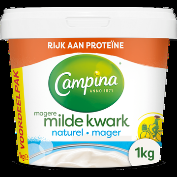 Campina Magere Milde Kwark Naturel Voordeelpak 1 kg bij Jumbo