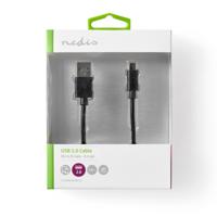 USB 2.0-Kabel | A Male - Micro-B Male | 2,0 m | Zwart - thumbnail