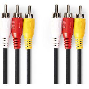 Nedis CVGP24300BK30 Composiet Videokabel 3x Rca Male - 3x Rca Male 3,0 M Zwart