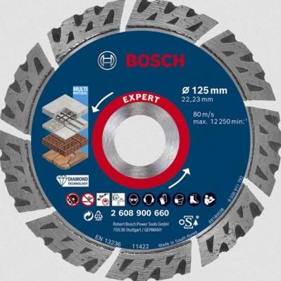 Bosch Accessories 2608900660 EXPERT MultiMaterial Diamanten doorslijpschijf Diameter 125 mm Boordiameter 22.23 mm Steen, Beton, Baksteen 1 stuk(s) Bosch Accessories 2608900660 EXPERT MultiMaterial Diamanten doorslijpschijf Diameter 125 mm Boordiameter 22.23 mm Steen, Beton, Baksteen 1 stuk(s)
