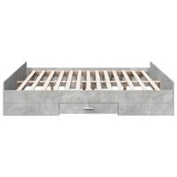 Bedframe met lades bewerkt hout betongrijs 180x200 cm - thumbnail