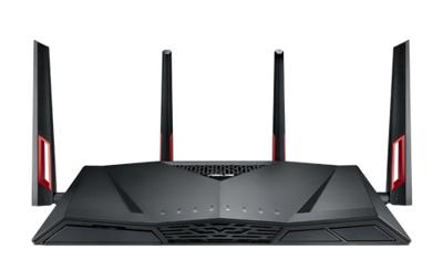 Asus RT-AC88U Gaming router (Ai Mesh WLAN-systeem, WiFi 5 AC3100, Gaming Engine, 8x Gigabit LAN Link Aggregation, 1.4 GHz DC CPU, Alexa & IFTTT & App-bediening, AiProtection, USB 3.0)