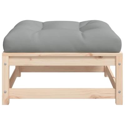 Tuinvoetenbank met kussen massief grenenhout