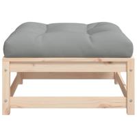 Tuinvoetenbank met kussen massief grenenhout - thumbnail