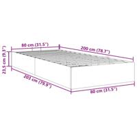 Bedframe zonder matras 80x200 cm stof taupe - thumbnail