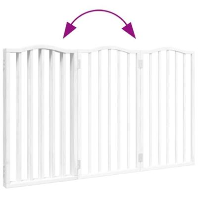 VidaXL Hondenhek inklapbaar 3 panelen 150 cm populierenhout wit