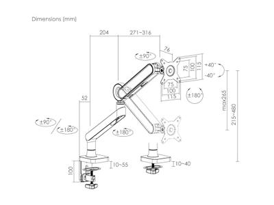 Equip 650185 monitorarm Wit