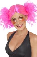 80&apos;s pruik staartjes pink - thumbnail