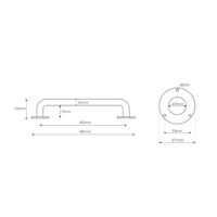 Handgreep Sapho Handicap 80cm Wit - thumbnail