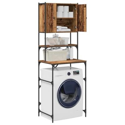 Wasmachinekast Oud hout 68 x 48,5 x 194 cm 1 x Wasmachinekast - thumbnail