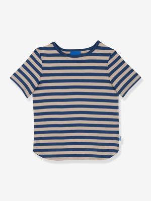 Gestreept T-shirt voor meisjes MAALARI FINKID, UV-bescherming jeansblauw