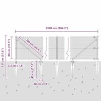 VidaXL Afrasteringspaal grijs 25 x 0,8 m (16 x 16 mm heknet) - thumbnail