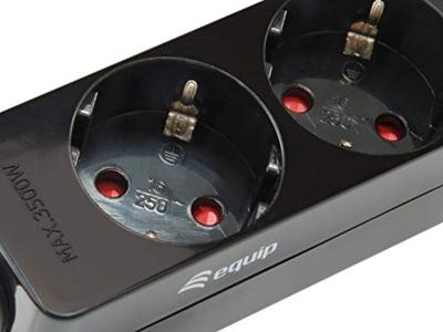 Equip 333280 3-Outlet Power Strip, 1.1 m, Type F, Black, CE, 3 AC outlet(s), 220 - 240 V - thumbnail