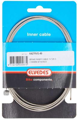 Elvedes Rem binnenkabel 2250mm 7×7 draads rvs ø1,5mm met t-nippel ø7 × 6 mm