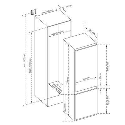 Inventum IKV1786S Inbouw Koel-vriescombinatie Inventum IKV1786S Inbouw Koel-vriescombinatie