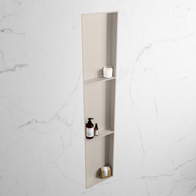 MONDIAZ EASY Nis 149,5x29,5cm in solid surface kleur Linen | Linen. 3 vakken geschikt voor in- of opbouw