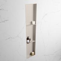 MONDIAZ EASY Nis 149,5x29,5cm in solid surface kleur Linen | Linen. 3 vakken geschikt voor in- of opbouw - thumbnail