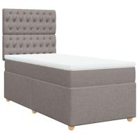Boxspring met matras stof taupe 90x190 cm - thumbnail