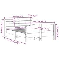 Bedframe zonder matras massief grenenhout wit 160x200 cm - thumbnail