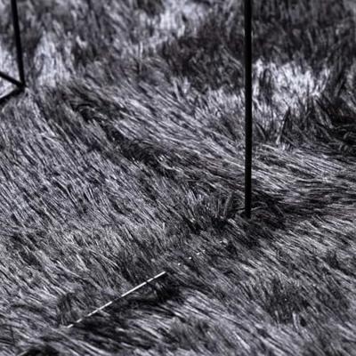 Hoogpolig vloerkleed NAVARRA 120x120 cm polyester donkergrijs Hoogpolig vloerkleed NAVARRA 120x120 cm polyester donkergrijs