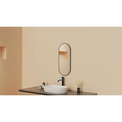 Wiesbaden Renk Spiegel met Lijst - Ovaal - 30x70cm - Gunmetal