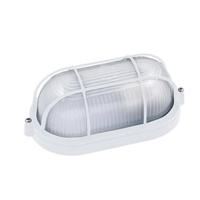 LED Tuinverlichting - Buitenlamp - Torina - Wand - Aluminium Mat Wit - E27 - Ovaal - thumbnail