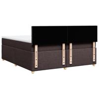Boxspring met matras stof donkerbruin 200x200 cm - thumbnail