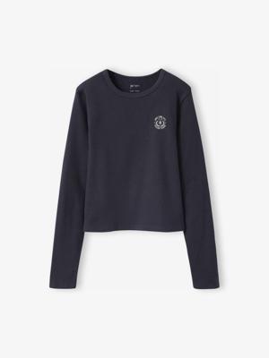 Cropped shirt met lange mouwen voor meisjes JONEN antraciet Cropped shirt met lange mouwen voor meisjes JONEN antraciet