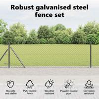 VidaXL Afrasteringspaal grijs 25 x 0,6 m (60 x 60 mm gaas) - thumbnail