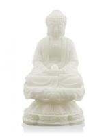 Sneeuwkwarts Beeldje Rulai Boeddha Zittend (11 cm) - thumbnail