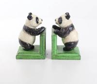 Boekensteun Panda van gietijzer - thumbnail