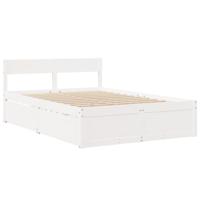 Bedframe zonder matras massief grenenhout wit 135x190 cm - thumbnail