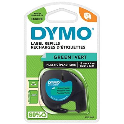 Labeltape dymo letratag plastic 12mm groen Labeltape dymo letratag plastic 12mm groen