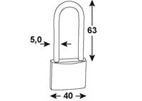 Werkzeyt Hangslot Lange Beugel 40Mm Ms - B34003 - thumbnail