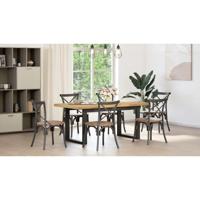 Eettafel NOAIN U-vormige poten 180x90x75 cm massief grenenhout - thumbnail