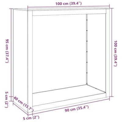 Haardhoutrek 100x40x100 cm staal wit Haardhoutrek 100x40x100 cm staal wit