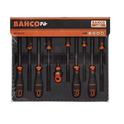 Bahco BahcoFit schroevendraaierset met rubber greep, gleuf-, Phillips-, Pozidriv-, Robertson - 10-delig - B219.010