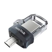 SanDisk Ultra Dual m3.0 USB flash drive 32 GB USB Type-A / Micro-USB 3.2 Gen 1 (3.1 Gen 1) Zwart, Zilver, Transparant - thumbnail
