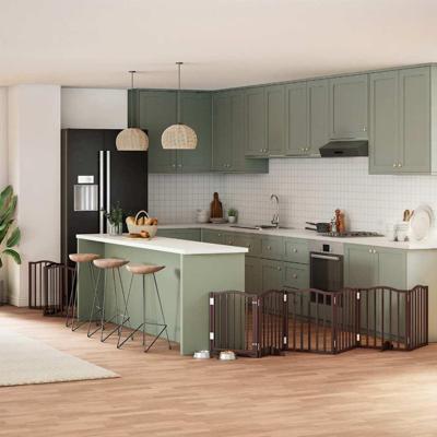 Hondenhek inklapbaar 9 panelen 450 cm populierenhout bruin