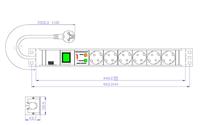 Bachmann 333.605 19 inch Stekkerdoos voor patchkast 1 HE Geaarde contactdoos Overspanningsbescherming Grijs - thumbnail